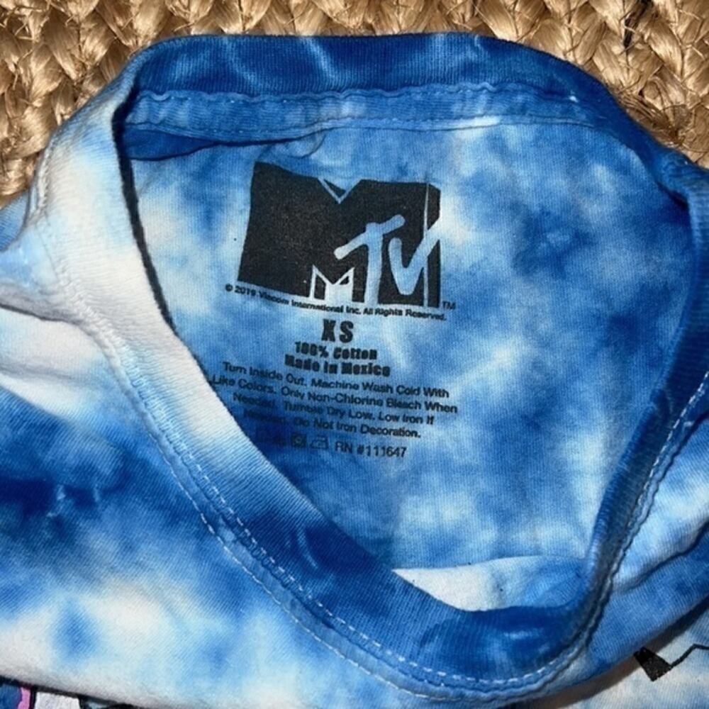 The Real World blue tie dye crop tshirt size xsmall - Picture 4 of 4